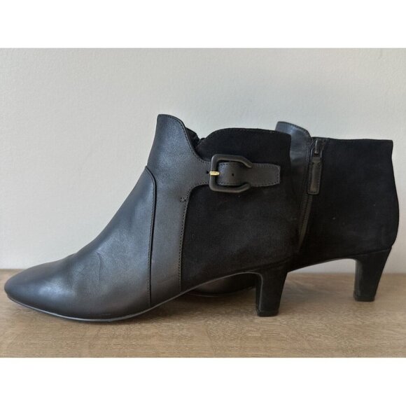 Cole Haan Womens 7 B Suede Leather Ankle Boot Black Sylvia Waterproof - Picture 13 of 15